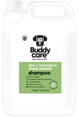 Zdjęcie produktu dla Szampon do pielęgnacji sierści Buddycare - szampon kontrolujący wypadanie sierści u psów - z aloesem i pro-witaminą B5 (5L)