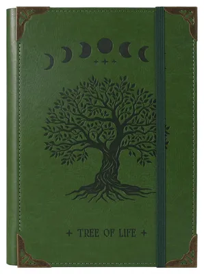 Produktbild von A5 Ringbuch Tagebuch Hardcover Kunstleder Vintage Baum Grün 196 Seiten College Lineatur