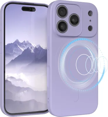 Produktbild von EAZY CASE - Silikonhülle magnetisch für Apple iPhone 17 Pro, Hülle Silikon, weich stoßfeste Magnet Handyhülle, Schutzhülle mit Kameraschutz, TPU Bumper in Lila