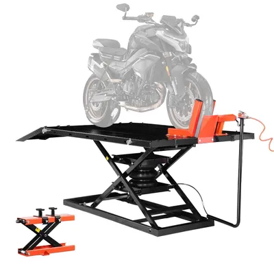 Produktbild von Motorradhebebühne - Motorhebebühne - Motorlift - Motorhubbrücke - Motorhubtisch - Pneumatisch - Tragfähigkeit: 680 kg