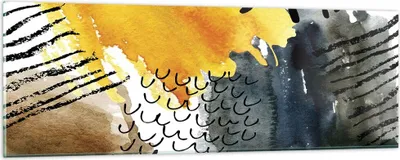Produktbild von Bilder auf glas - Einteilig - Abstraktion Muster Flecken - 90x30cm - Glasbilder - Wandbilder - Bilder - zum Aufhängen bereit - Wanddekoration aus Glas - Glas Bilder - Wandbild auf Glas - GAB90x30-4282