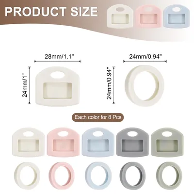 Produktbild von Schlš¹sselkappen-Set, 80 Stš¹ck 1-Zoll-Tags und Identifikatorenabdeckungen Schlš¹sselkopfschš¹tzer Schlš¹sselanh?nger mit Etiketten Schlš¹sselzubeh?r, 5 Farben