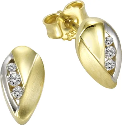 Produktbild von F Ohrstecker 333/- Gold 0,9cm mehrfarbig Zirkonia weiß 371320782