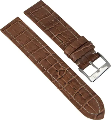 Produktbild von Uhrenarmband Leder Krokoprägung braun 20mm Minott 27606