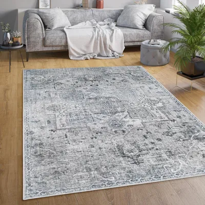 Produktbild von Teppich Wohnzimmer Flachgewebe Orient Marokkanisch Ornamente Vintage Waschbar Grösse 60x100 cm