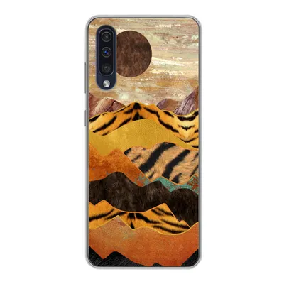 Produktbild von MuchoWow® Handyhülle Schutzhülle Hülle für Samsung Galaxy A30s Tigerdruck - Marmor - Gold Silikon Softcase Handy Hülle - Karteninhaber