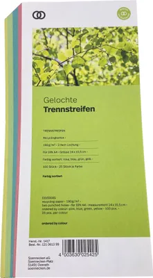 Produktbild von Soennecken Trennstreifen oeco 1417 10,5x24cm sortiert 100St.