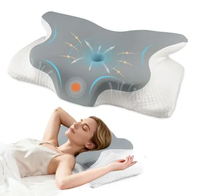 Image de Coussin en mousse à mémoire de forme ergonomique pour un confort optimal pendant le sommeil