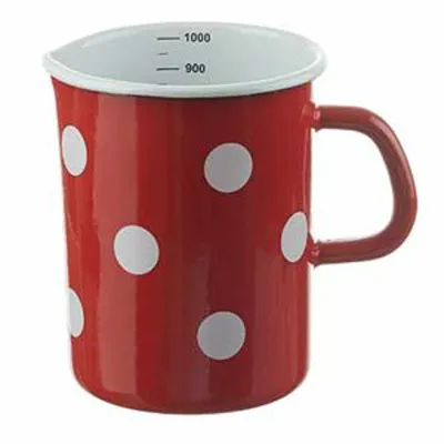 Produktbild von Emaille Meßbecher 1 ltr rot/weiß
