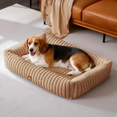 Produktbild von Hundebett L Warmsand 92 x 69 x 20 cm Waschbar mit Memory-Schaum