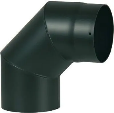 Image de Coude noir à 90° pour cheminée - diamètre 130 mm