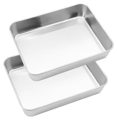 Produktbild von Backblech Set Edelstahl Rechteckig 2er Set 25x20x5 cm