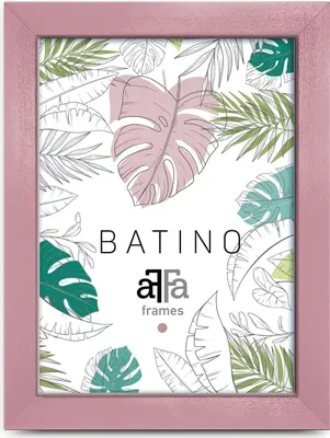 A pink picture frame with a botanical illustration inside.
