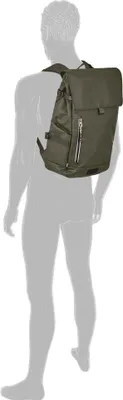 A person wearing a backpack.