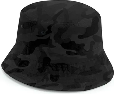 Produktbild von Beechfield B84R | Recycled Polyester Bucket Hat elastischer Kordelzug - Farbe: Midnight Camo - Größe: L/XL
