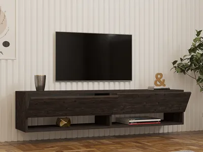 Zdjęcie produktu dla Skye Decor, Arges - Anthracite, szafka pod telewizor, antracyt, 100% POWŁOKA MELAMINOWA, 141 x 30 x 31 cm