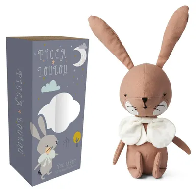 Image de Peluche Picca Loulou "lapin" [rose, 18cm]