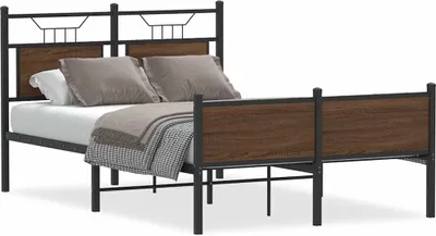 Image de Cadre de lit sans matelas chêne marron 120x200 cm
