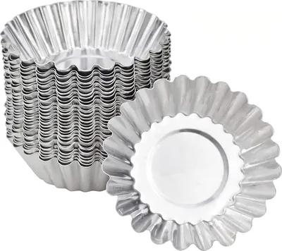Produktbild von Ei Torte Form aus Aluminium - 40PCS Eierkuchenform Mini Muffin Förmchen Wiederverwendbare Egg Tart Mold Cupcake Kuchenform Pudding Formen Küche Backen Werkzeuge