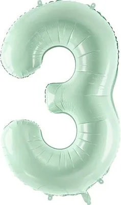 Produktbild von Folienballon Zahl „3“, 72cm, grün