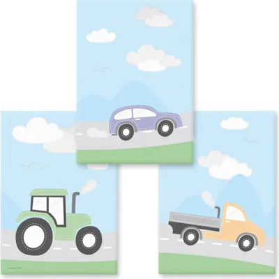 Produktbild von PRICARO Leinwand "Fahrzeuge", 20 x 30 cm, 3er Set