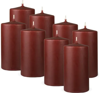 Produktbild von HS Candle Stumpenkerzen 8er Pack "Braun", Größe Ø7 x 12 cm, Wachskerzen lange Brenndauer bis zu 35 Std. - unparfümierte Säulenkerzen - viele Farben/Größen