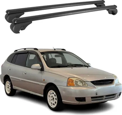 Image de Barres de toit Transversales pour Kia Rio 2002-2005 Break Aluminium Noir