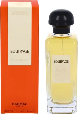A perfume bottle and its packaging are displayed side-by-side against a white background.