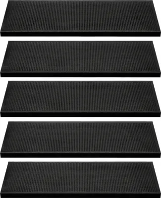 Produktbild von BigDean 5er Set Stufenmatte aus Gummi - 75x25cm - mit Winkelkante, rutschfest, für Innen- und Außentreppen - Trotzt Wind und Wetter