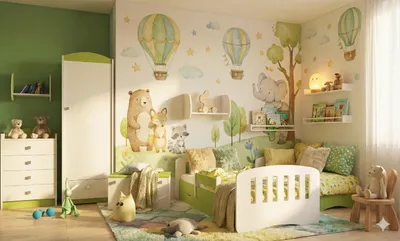 Produktbild von Happy Babies Kinderbett - Mit Matratze & Schublade und Rausfallschutz, 80x160, Mädchen Kinderbetten & Jugendbett Jungen Kids Bed Grün