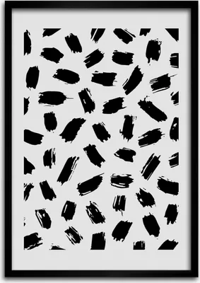 Produktbild von Bild - Bilderrahmen - 50 cm x 70 cm - MDF - Rahmen - Wandkunst Schwarze und weiße Flecken