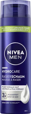 Zdjęcie produktu dla NIVEA MEN Hydrocare, Mus do golenia, Mężczyźni, Skóra uniwersalna, 200 ml, Przeciw podrażnienieniom, Zmiękczający, Kojąca, Butelka