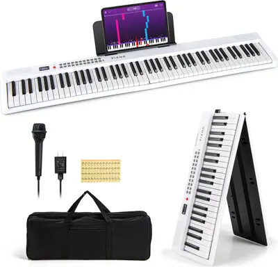 Obrázok produktu pre COSTWAY skladacia elektrická klávesnica s 88 klávesmi, prenosné digitálne piano s MIDI, 1000 rytmov, 1000 tónov, 150 demo nahrávok, nahrávanie