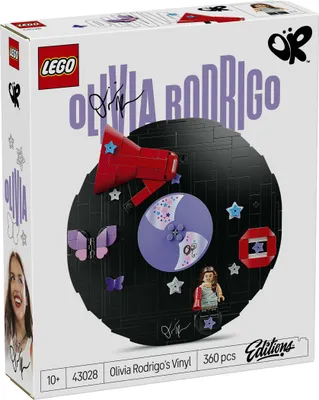 Productafbeelding van LEGO Editions Olivia Rodrigo vinylplaat - Speelgoedvinyl, minifiguur en accessoires - Decoratie voor de kamer, muur of plank - Muziekcadeau voor meisjes en jongens vanaf 10 jaar en tienerfans - 43028