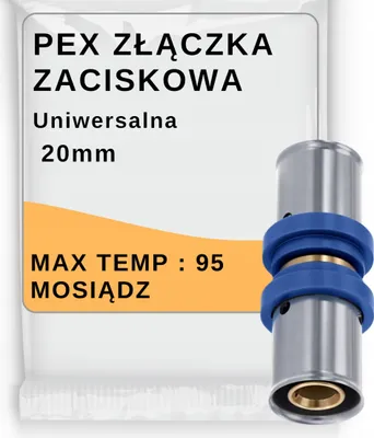 Zdjęcie produktu dla Pipelife Radopress Mufa PEX 20mm | Łącznik Prosty | Uniwersalna | Mosiądz