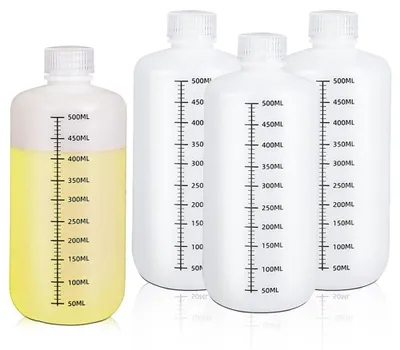 PP-Reagenzgläser 500 ml, 4 Stück, durchscheinend, mit Skala