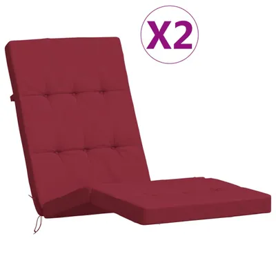 Immagine prodotto di vidaXL Cuscini per sedie a sdraio 2 pezzi. Tessuto Oxford rosso vino
