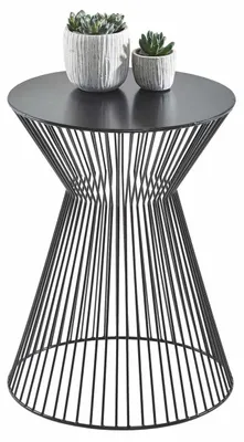 Produktbild von Runder Beistelltisch MARA, modern, aus Metall, Schwarz, 35x46x35 cm