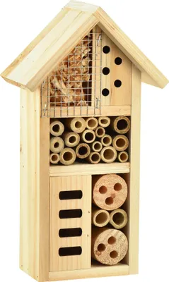 Produktbild von Insektenhotel Holz 3-stöckig Nistkasten Bienenhaus 14x8x26cm