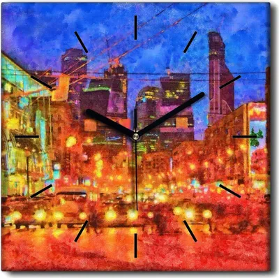 Produktbild von Coloray Uhr auf Leinwand 30x30 cm Wand Uhr Dekoration Wohnzimmer Segeltuch schwarze Hände -Landschaftsarchitektur