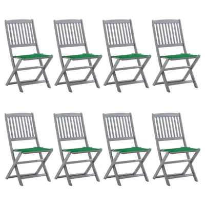 Produktbild von Klappbare Gartenstühle 8 Stk. mit Kissen Massivholz Akazie , Gartenstühle Design 2024