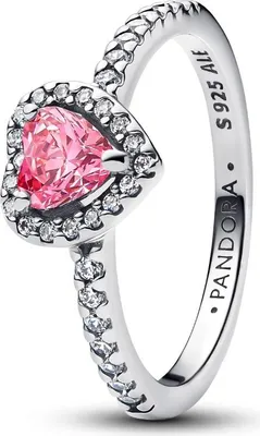 Produktbild von Pandora Ring Damen Erhabenes Rosafarbenes Herz Silber 198421C03 Gr. 50