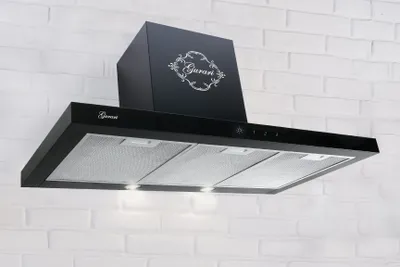 Produktbild von GURARI Wandhaube GCH 462 Black 9 Prime mit Abluftschlauch 150mm, Dunstabzugshaube 90cm, Schwarz Glas, , 1000m³/h, Fernbedienung, TouchControl