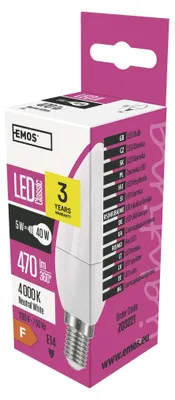 LED Lampe Classic Candle / E14 / 5 W (40 W) / 470 lm / Neutralweiß