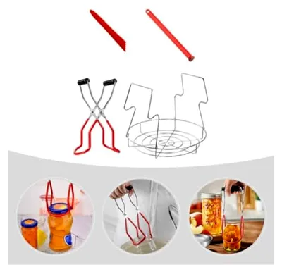 Produktbild von Einmachzangen Set mit 4 Stück Hitzebeständig und Ergonomisch für Marmeladengläser und Konservendosen