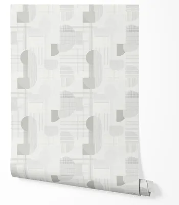 Produktbild von Selbstklebende Tapete Möbelfolie Geometrisches Muster Grau Weiß Minimalistisches Design Tapete Modern Küche Wohnzimmer Flur Schlafzimmer 5m x 0,5m