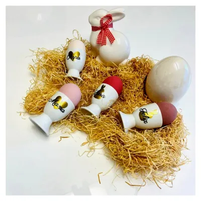 Produktbild von Personalisierter Eierbecher in Weiß für Ostern