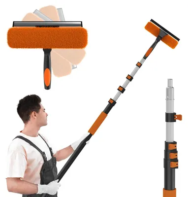 2-in-1 Raamwisser mit Teleskopstange 3,6 m, drehbar