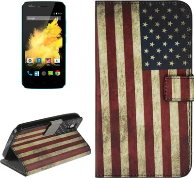 Produktbild von Handyhülle Tasche für Handy Wiko Sunset Retro Fahne USA