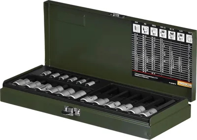 Obrázok produktu pre Proxxon Industrial Bit set 1/4 (6.3 mm), 1/2 (12.5 mm) 18-piece 23 100